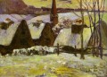 雪の中のブルターニュの村 ポスト印象派 原始主義 ポール・ゴーギャンの風景